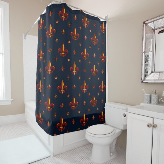 Rideaux De Douche Fleur De Lis (En situation)
