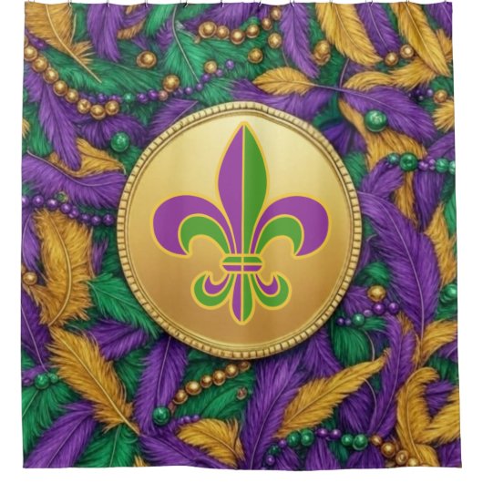 Rideaux De Douche Fleur de lis Mardi Gras (Devant)