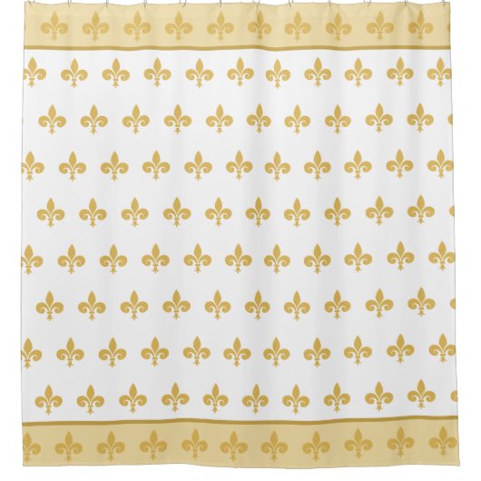 Rideaux De Douche Fleur de lis royale, fleurs de lys dorées (Devant)