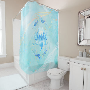 Rideaux De Douche Fleur de Lotus sarcelle Azure Bloom