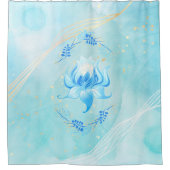 Rideaux De Douche Fleur de Lotus sarcelle Azure Bloom (Devant)
