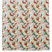 Rideaux De Douche Fleur de Noël torride (Devant)