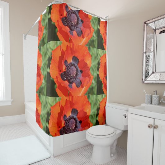 Rideaux De Douche Fleur de pavot orientale (En situation)
