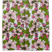 Rideaux De Douche Fleur de pomme sur blanc (Devant)