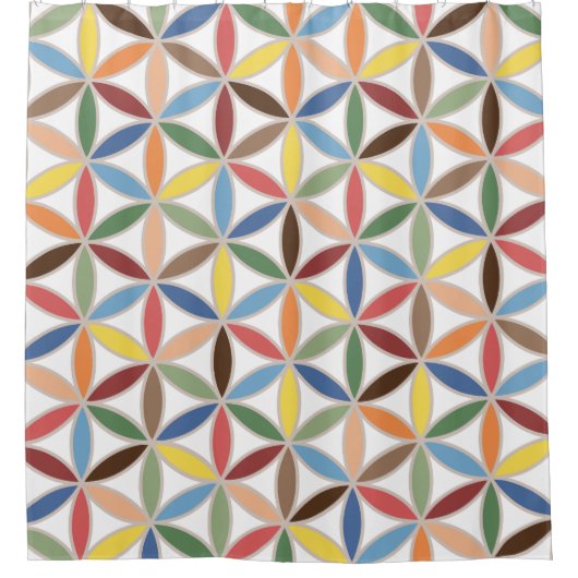 Rideaux De Douche Fleur de rétro motif de couleur de la vie (Devant)