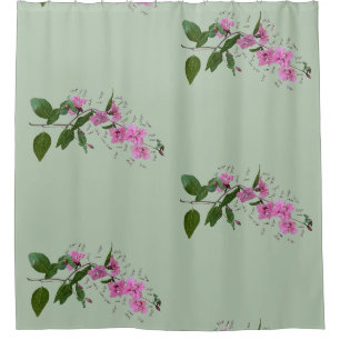 Rideaux De Douche Fleur de science de chimie rose Clarkia