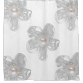 Rideaux De Douche Fleur de tulle blanche (Devant)