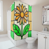Rideaux De Douche Fleur de verre tendu (En situation)