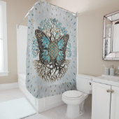 Rideaux De Douche Fleur de vie - Arbre de vie - Papillon (En situation)