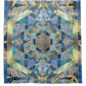 Rideaux De Douche Fleur de vie dans l'ornement de marbre de la géomé (Devant)