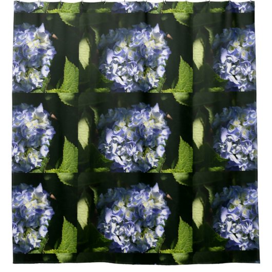 Rideaux De Douche Fleur d'Hydrangée Bleue Lumière (Devant)
