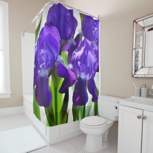 Rideaux De Douche Fleur d'Iris pourpre (En situation)