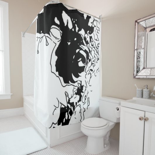 Rideaux De Douche Fleur Doodle (En situation)