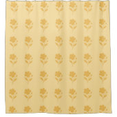 Rideaux De Douche Fleur Dorée sur Fond Jaune Beurre (Devant)