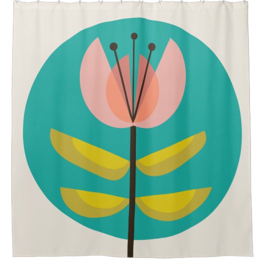 Rideaux De Douche Fleur du Moyen-siècle (Devant)