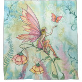 Rideaux De Douche Fleur Fée Aquarelle Illustration Lumineuse Airy (Devant)