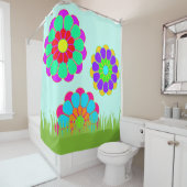 Rideaux De Douche Fleur Funky Power Bloom I II III + votre idée (En situation)