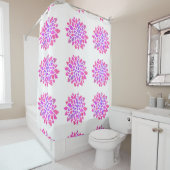 Rideaux De Douche Fleur Hippie rose Rétro Moderne (En situation)