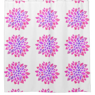 Rideaux De Douche Fleur Hippie rose Rétro Moderne