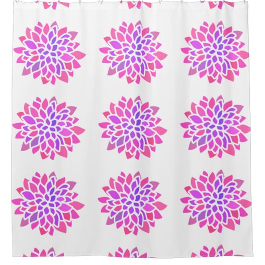 Rideaux De Douche Fleur Hippie rose Rétro Moderne (Devant)