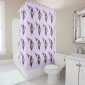 Rideaux De Douche Fleur Iris de colibris (En situation)