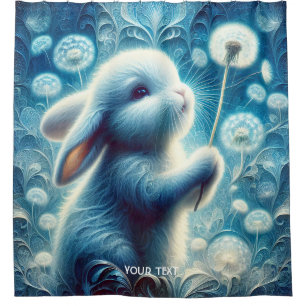 Rideaux De Douche Fleur lapin de lapin mignonne Imaginaire