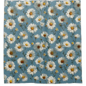 Rideaux De Douche Fleur marguerite en bleu incomparable (Devant)