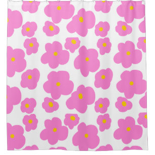 Rideaux De Douche Fleur marguerite rose jaune moderne motif élégant