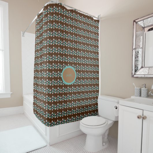 Rideaux De Douche Fleur Moderne Rustique (En situation)