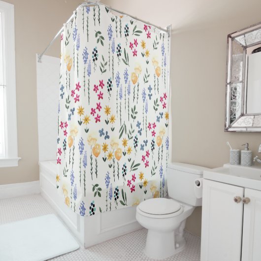 Rideaux De Douche Fleur Motif Printemps Floral (En situation)