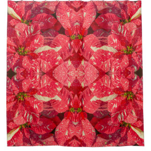Rideaux De Douche Fleur plante rouge Poinsettia