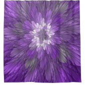 Rideaux De Douche Fleur psychédélique violette Abstraite Fractal Art (Devant)