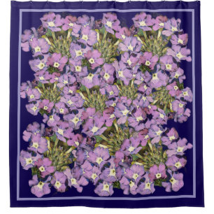 RIDEAUX DE DOUCHE FLEUR PURPLE ET BLANC
