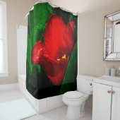 Rideaux De Douche Fleur Rouge Et Tulipe Humide (En situation)