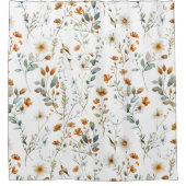 Rideaux De Douche Fleur sauvage aquarelle (Devant)