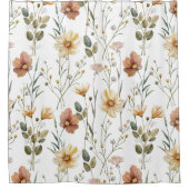 Rideaux De Douche Fleur sauvage aquarelle boho (Devant)