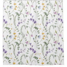 Fleur sauvage aquarelle jaune violet