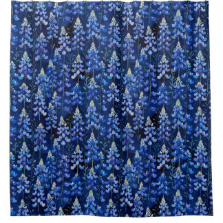 Rideaux De Douche Fleur sauvage Bluebonnet, bleu foncé Texas Floral