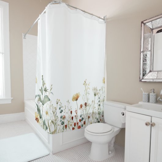 Rideaux De Douche Fleur sauvage d'été (En situation)