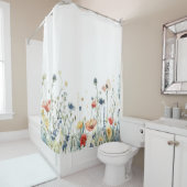 Rideaux De Douche Fleur sauvage dynamique (En situation)