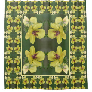 Rideaux De Douche Fleur sauvage jaune délicat Art Abstrait