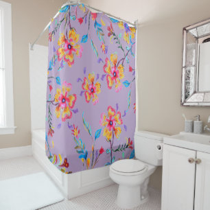Rideaux De Douche Fleur sauvage Riot Mauve