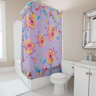 Rideaux De Douche Fleur sauvage Riot Mauve
