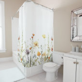 Rideaux De Douche Fleur sauvage rustique (En situation)