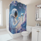 Rideaux De Douche Fleur spatiale de l'astronaute d'Imaginaire (En situation)