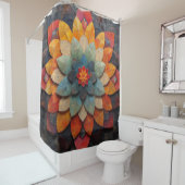Rideaux De Douche Fleur texturée Mandala Art (En situation)