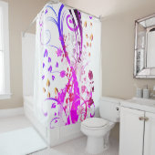 Rideaux De Douche Fleur Tourbillon d'Amour (En situation)