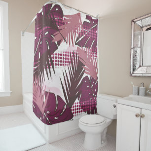 Rideaux De Douche Fleur tropicale botanique abstraite