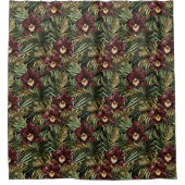 Rideaux De Douche Fleur tropicale d'orchidée rouge de Bourgogne  (Devant)