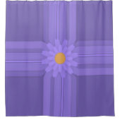 Rideaux De Douche Fleur Violette Simple sur Croix Moderne (Devant)